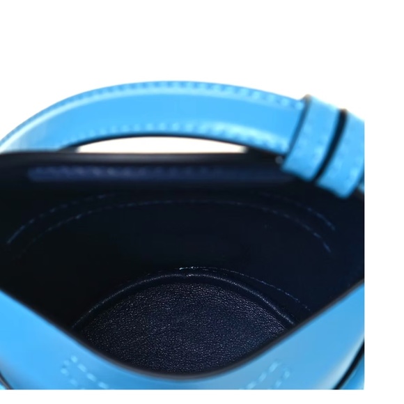 Alexander Mcqueen Calfskin The Curve Mini Shoulder Bag Cerulean - Picture 3 of 5